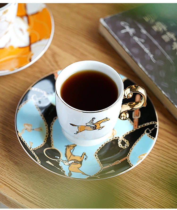 ALDO > Kitchen & Dining > Tableware > Dinnerware French Style Dior"Amie Cofee and Tea Luxury Porcelain 24 arat Gold Plated Set