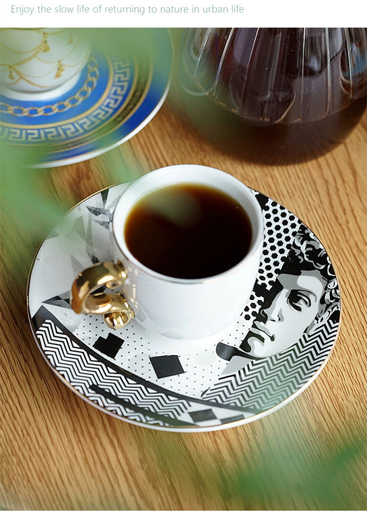 ALDO > Kitchen & Dining > Tableware > Dinnerware French Style Dior"Amie Cofee and Tea Luxury Porcelain 24 arat Gold Plated Set