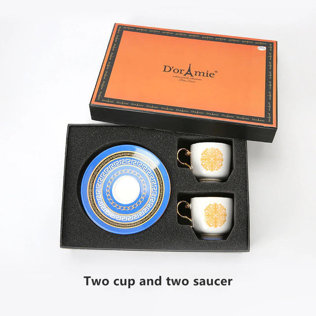 ALDO > Kitchen & Dining > Tableware > Dinnerware Set for Two Blue and Gold / porcelain / new French Style Dior"Amie Cofee and Tea Luxury Porcelain 24 arat Gold Plated Set