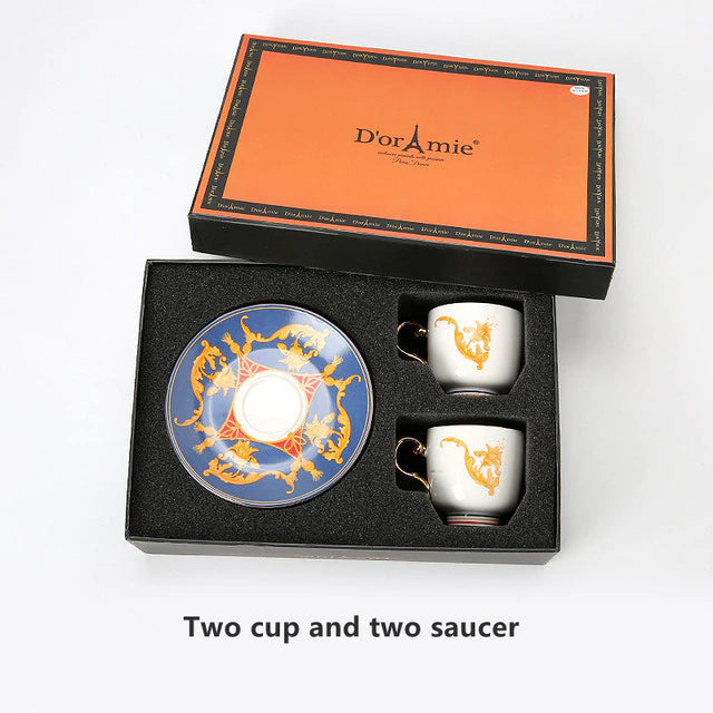 ALDO > Kitchen & Dining > Tableware > Dinnerware Set for Two Blue / porcelain / new French Style Dior"Amie Cofee and Tea Luxury Porcelain 24 arat Gold Plated Set