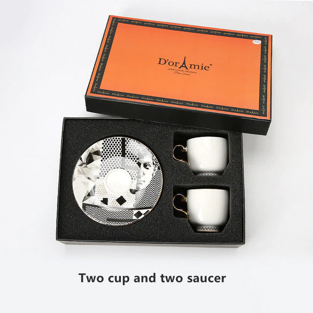 ALDO > Kitchen & Dining > Tableware > Dinnerware Set for Two Gray / porcelain / new French Style Dior"Amie Cofee and Tea Luxury Porcelain 24 arat Gold Plated Set