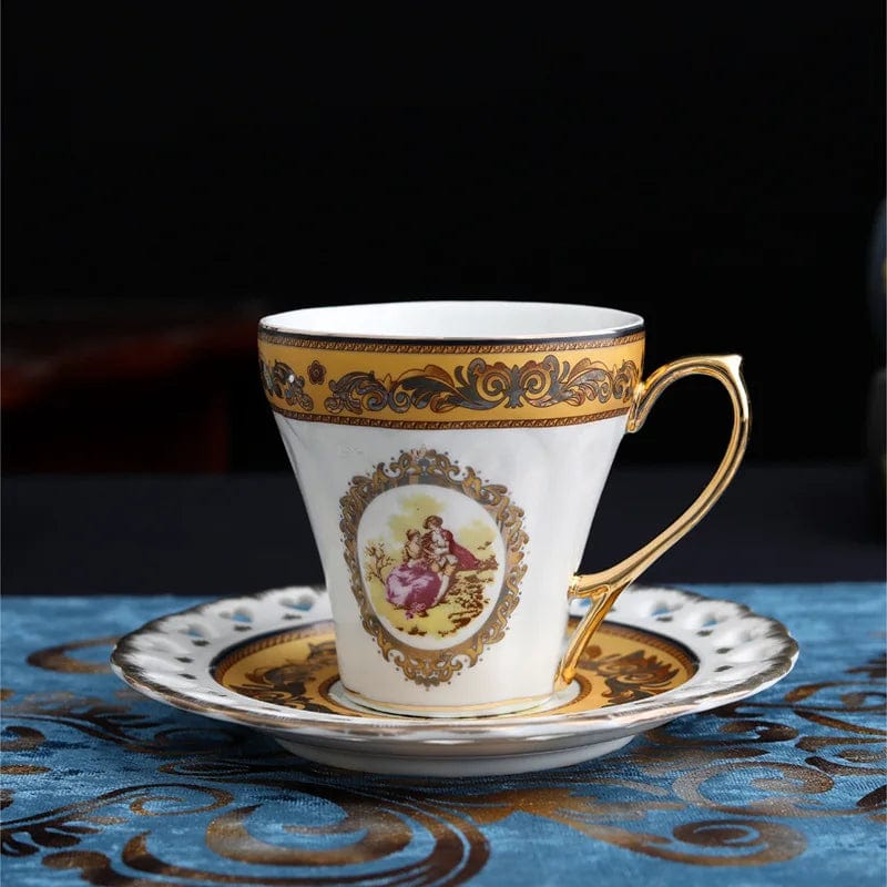 ALDO > Kitchen & Dining > Tableware > Dinnerware Venitian Art Elegant Bone China Pocelain 24 carat Plated 15 Piece Coffee Tea Set