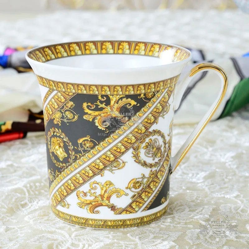 ALDO > Kitchen & Dining > Tableware > Dinnerware Versace Style Luxury Classic Coffee and Tea Ceramic 24 karat Gold Plated Mugs