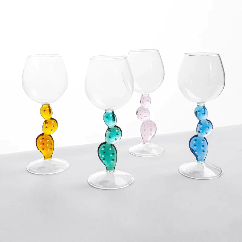 ALDO Kitchen & Dining > Tableware > Drinkware Cactus Fun Glasses for Wine, Cocktails, Champagne Party and Home Bar