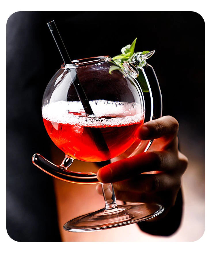 ALDO Kitchen & Dining > Tableware > Drinkware Globe Fun Glass / Lead free Crystal / 13.5 cm x 9 cm Globe Fun Glass for Martini, Cocktails, Bear Party and Home Bar