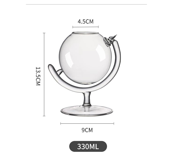 ALDO Kitchen & Dining > Tableware > Drinkware Globe Fun Glass / Lead free Crystal / 13.5 cm x 9 cm Globe Fun Glass for Martini, Cocktails, Bear Party and Home Bar