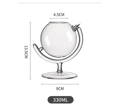 ALDO Kitchen & Dining > Tableware > Drinkware Globe Fun Glass / Lead free Crystal / 13.5 cm x 9 cm Globe Fun Glass for Martini, Cocktails, Bear Party and Home Bar
