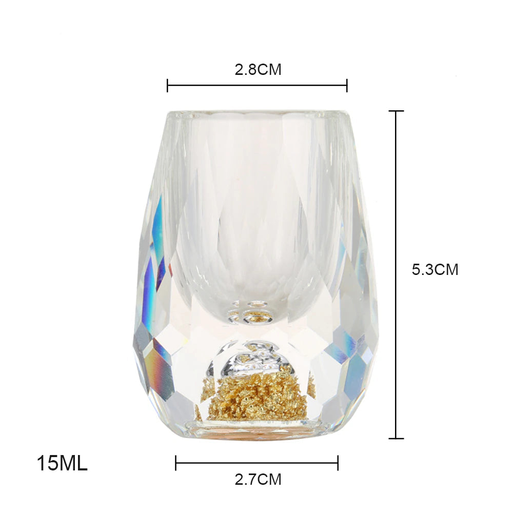 ALDO Kitchen & Dining > Tableware > Drinkware Luxury Lead Free Crystal Glass 24 karat Gold Foil Hand Blown Dimond Cut For Whisky Vodka Glasses