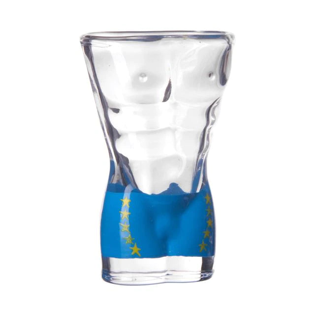 ALDO Kitchen & Dining > Tableware > Drinkware Man Fun Shot Glass Blue 30 ml / Lead free Crystal / 20.2 cm x  10.2 cm Female and Male Fun Glass for Beer,Cocktails, Vodka, Whiskey, Party and Home Bar