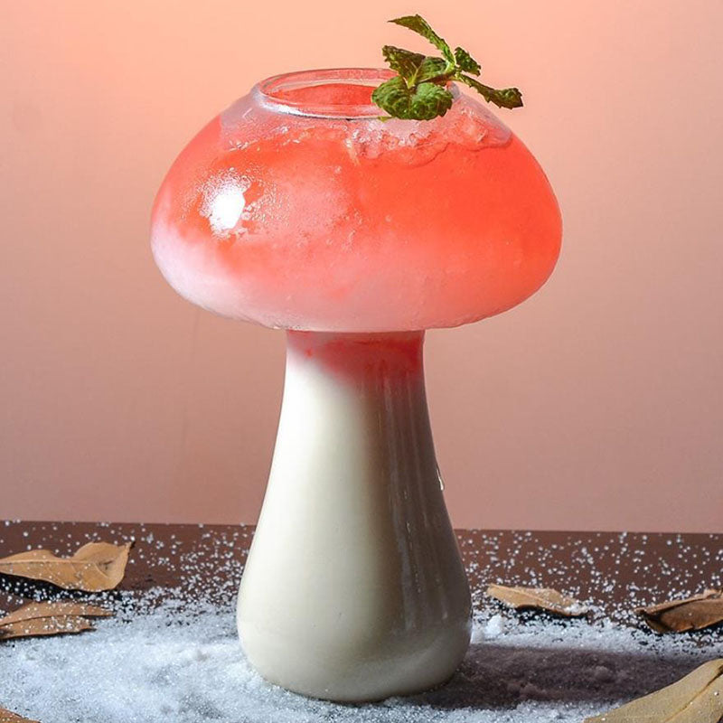 ALDO Kitchen & Dining > Tableware > Drinkware Mushroom Fun Glass / Lead free Crystal / 12 cm toll x 5.5 cm width Mushroom Fun Glass for Martini, Cocktails, Beer ,Champagne Party and Home Bar