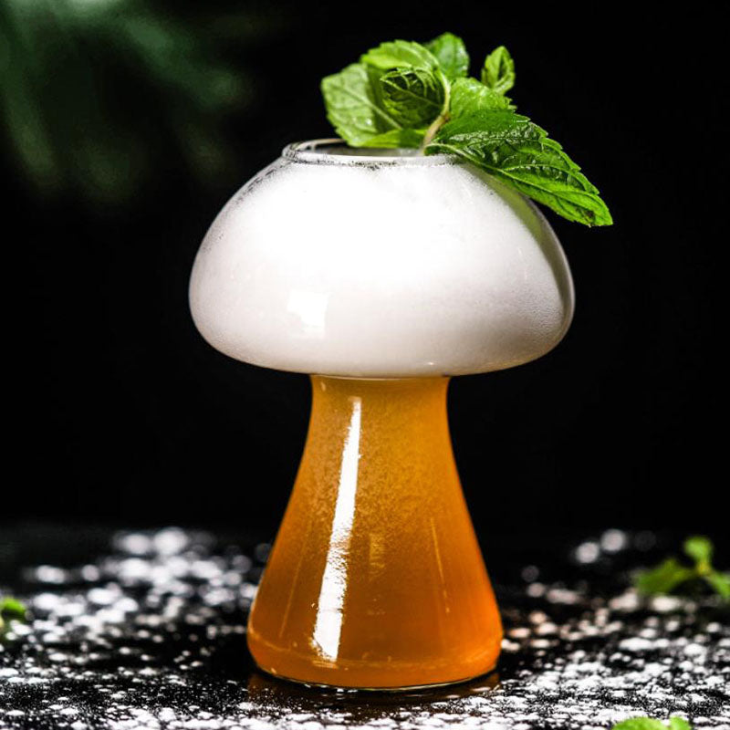 ALDO Kitchen & Dining > Tableware > Drinkware Mushroom Fun Glass / Lead free Crystal / 12 cm toll x 5.5 cm width Mushroom Fun Glass for Martini, Cocktails, Beer ,Champagne Party and Home Bar