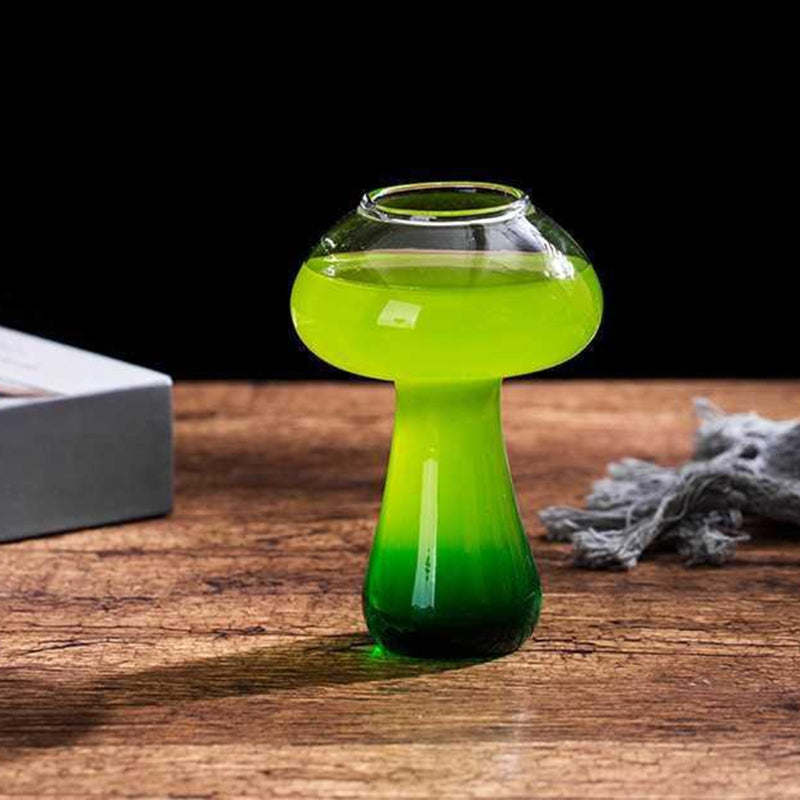 ALDO Kitchen & Dining > Tableware > Drinkware Mushroom Fun Glass / Lead free Crystal / 12 cm toll x 5.5 cm width Mushroom Fun Glass for Martini, Cocktails, Beer ,Champagne Party and Home Bar