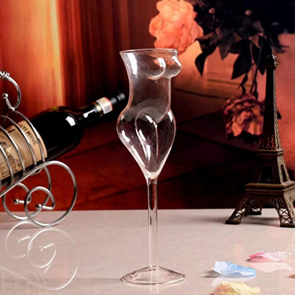 ALDO Kitchen & Dining > Tableware > Drinkware Muticolor Miss Wine Glass Female-shaped Glasses for Champagne,Whiskey, Wine, Cocktails,Glass, Goblet for Party Home Bar