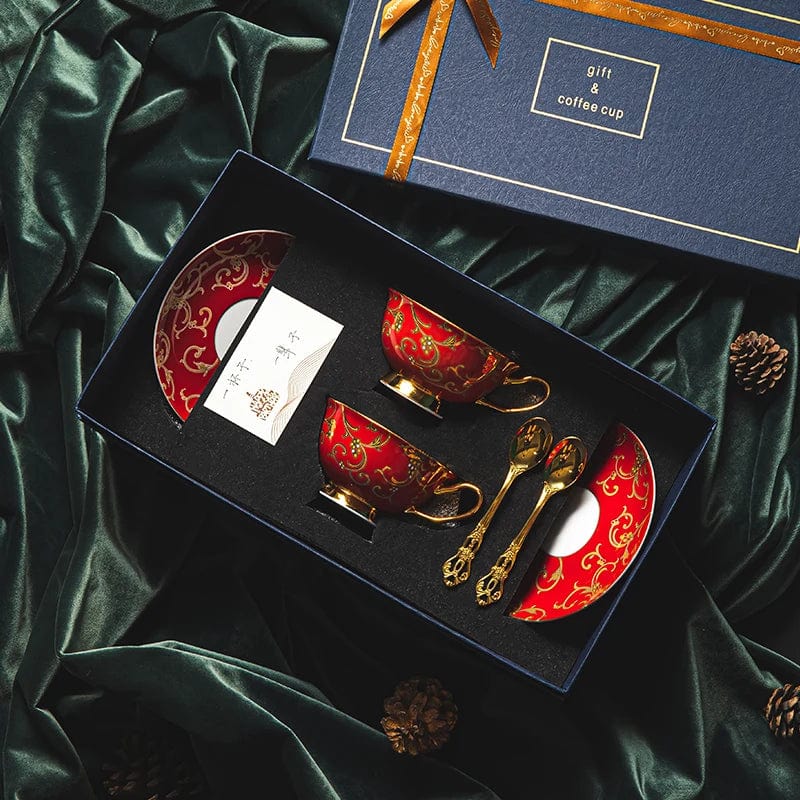ALDO Kitchen & Dining > Tableware > Drinkware New Coffee and Tea Sets / Porcelain / C 2-piece set Royal Classic Luxury Premium Coffee and Tea Sets For Two 24 K Gold Plated Bone China Porcelain