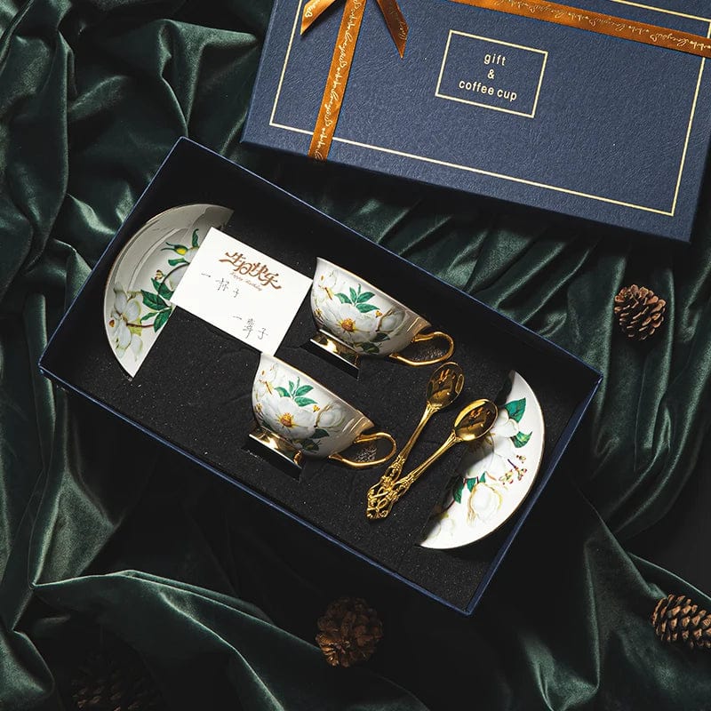 ALDO Kitchen & Dining > Tableware > Drinkware New Coffee and Tea Sets / Porcelain / H 2-piece set Royal Classic Luxury Premium Coffee and Tea Sets For Two  24 K Gold Plated Bone China Porcelain