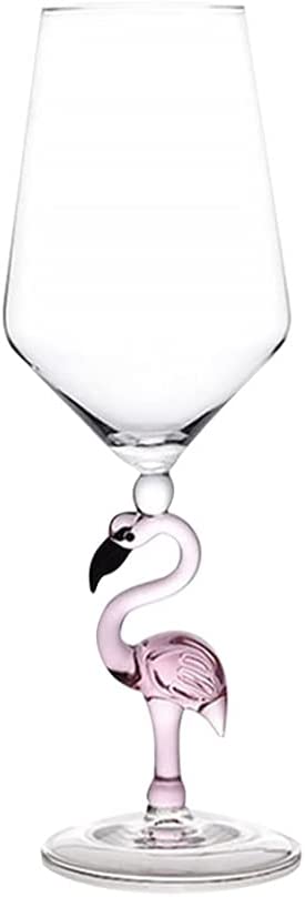 ALDO Kitchen & Dining > Tableware > Drinkware Pink Flamngo Large Wine Glass  27.2 cm x 8.4 cm / Lead free Crystal / See attached  Picture Pink Flamingo Fun Glasses for Martini, Wine, Cocktails, Beer ,Champagne Party and Home Bar