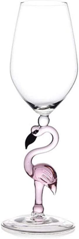 ALDO Kitchen & Dining > Tableware > Drinkware Pink Flamngo Medium Wine Glass 25.2 cm x 8.2 cm / Lead free Crystal / See attached  Picture Pink Flamingo Fun Glasses for Martini, Wine, Cocktails, Beer ,Champagne Party and Home Bar