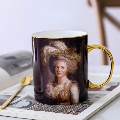 ALDO Kitchen & Dining > Tableware > Drinkware Royal Classic Luxury Premium Oil Painting Tea Coffee Mugs 24 K Gold Plated Bone China Porcelain