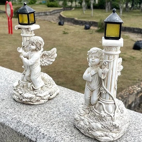 ALDO Lighting > Lighting Fixtures > Ceiling Light Fixtures 3.6" Inches Round Bowl x 21.65" Cord length Inches / new / metal Garden Outdoor Landscape Solar Lighting Angel with Roman Column
