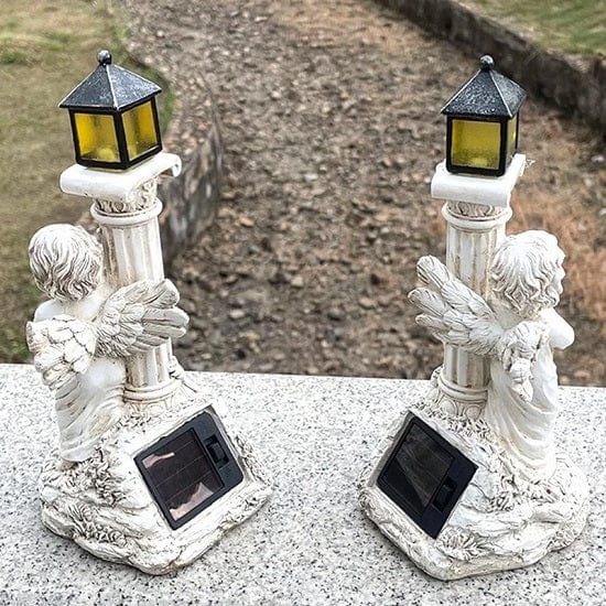 ALDO Lighting > Lighting Fixtures > Ceiling Light Fixtures 3.6" Inches Round Bowl x 21.65" Cord length Inches / new / metal Garden Outdoor Landscape Solar Lighting Angel with Roman Column