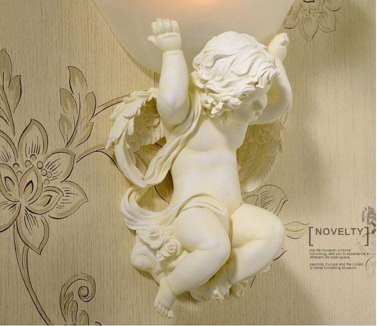 ALDO Lighting > Lighting Fixtures > Ceiling Light Fixtures Angels Statue Sculptural Electric Wall LED 3 Colors Lamp Sconce