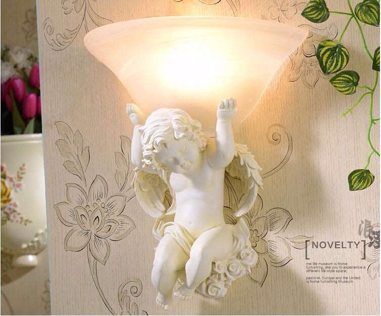 ALDO Lighting > Lighting Fixtures > Ceiling Light Fixtures Angels Statue Sculptural Electric Wall LED 3 Colors Lamp Sconce