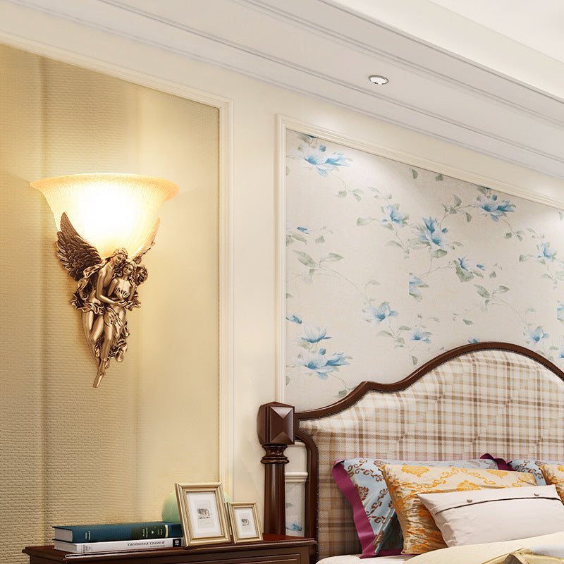 ALDO Lighting > Lighting Fixtures > Ceiling Light Fixtures Cupid and Psyche Angels Statue Sculptural Electric Wall LED 3 Colors Lamp Sconce