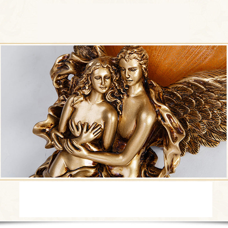 ALDO Lighting > Lighting Fixtures > Ceiling Light Fixtures Cupid and Psyche Angels Statue Sculptural Electric Wall LED 3 Colors Lamp Sconce