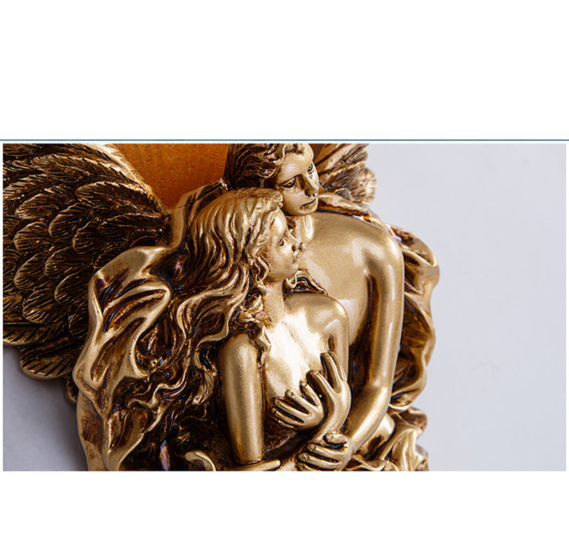 ALDO Lighting > Lighting Fixtures > Ceiling Light Fixtures Cupid and Psyche Angels Statue Sculptural Electric Wall LED 3 Colors Lamp Sconce