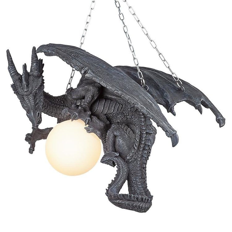 ALDO Lighting > Lighting Fixtures > Ceiling Light Fixtures Dragon Sculptural Gothic Chandelier Lamp By Artist Gary Chang
