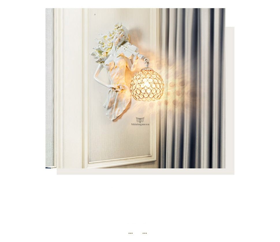 ALDO Lighting > Lighting Fixtures > Ceiling Light Fixtures European Retro Sculptural Woman with Violin ‎ Lamp Sconce Light, Indoor Fixture