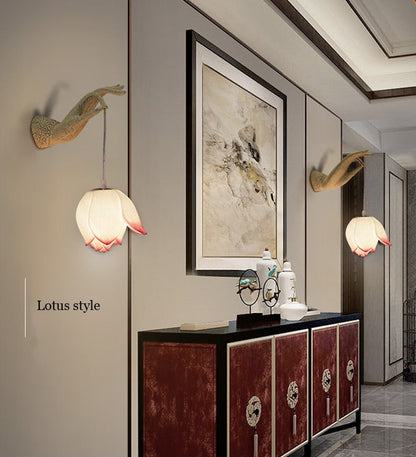 ALDO Lighting > Lighting Fixtures > Ceiling Light Fixtures Lotus Style Sculptural Wall LED Bulb Lamp Sconce