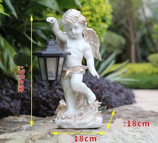 ALDO Lighting > Lighting Fixtures > Ceiling Light Fixtures Outdoor Garden Courtyard Sculpture Angel Carrying Solar Lamp