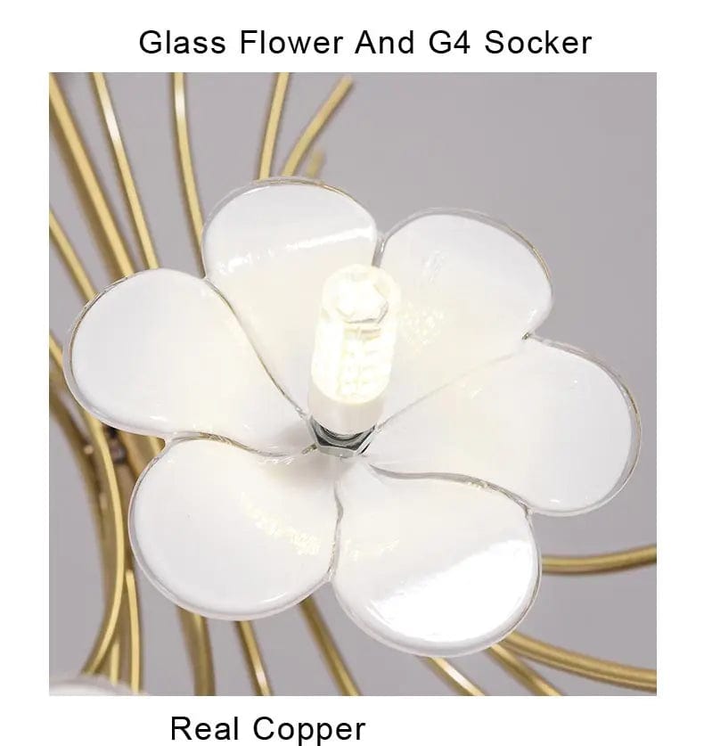 ALDO Lighting > Lighting Fixtures > Ceiling Light Fixtures Venetian Style Flower Glass Chandelier Ceiling Light Fixture