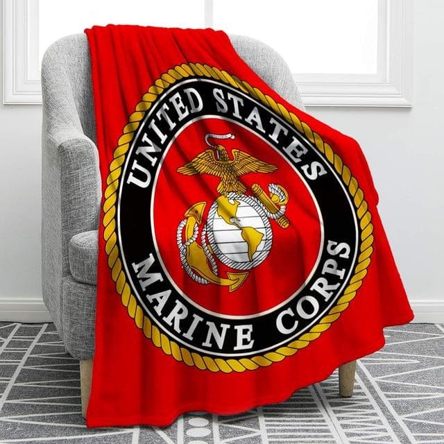 ALDO Linens & Bedding > Bedding > Duvet Covers Plush Blankets US Marine Corps Flag Emblem for Chair Bed and Sofa