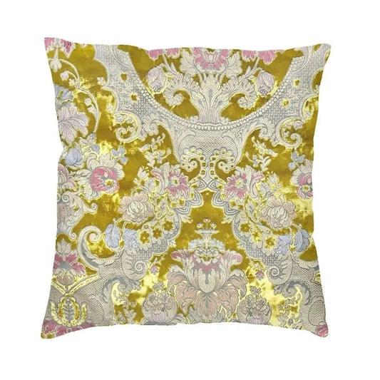 ALDO Linens & Bedding > Bedding > Pillowcases & Shams 40x40cm 16x16in / Velvet / Black and Gold Garden of Eden Style with Luxury Ornament  Velvet Pillowcases