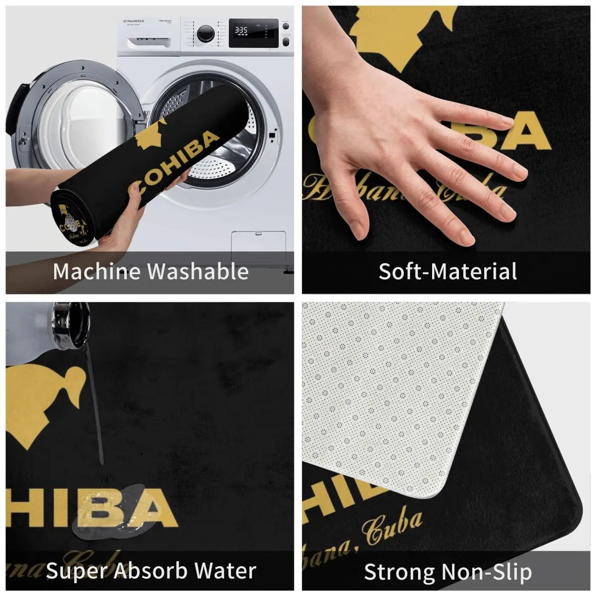 ALDO Linens & Bedding > Bedding > Pillowcases & Shams Cohiba Habana Cuba Cigar Black Doormat Rug Carpet