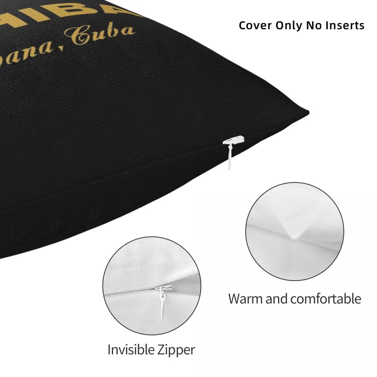 ALDO Linens & Bedding > Bedding > Pillowcases & Shams Cohiba Habana Cuba Cigar Style Pillowcases Black Poliester
