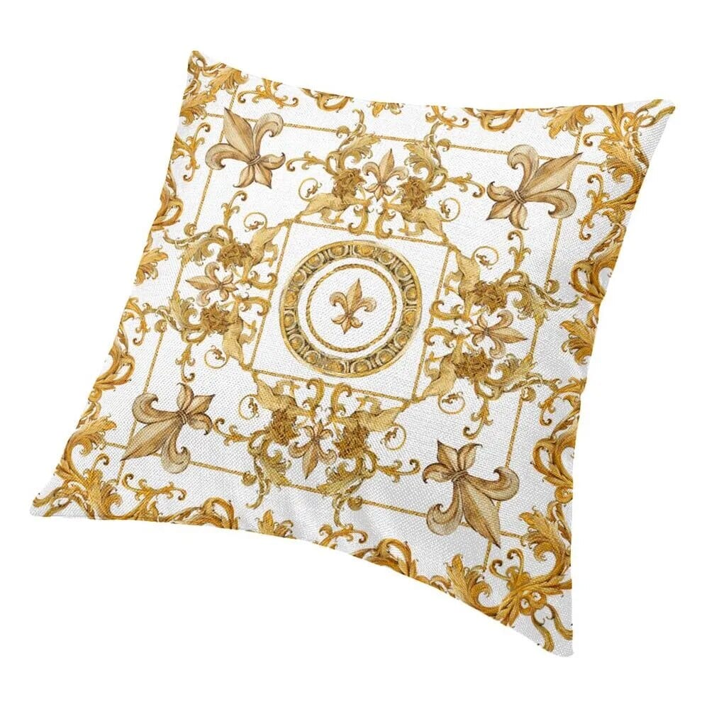 ALDO Linens & Bedding > Bedding > Pillowcases & Shams Versace Style Gold Lily Flower with Luxury Ornament  Velvet Pillowcases
