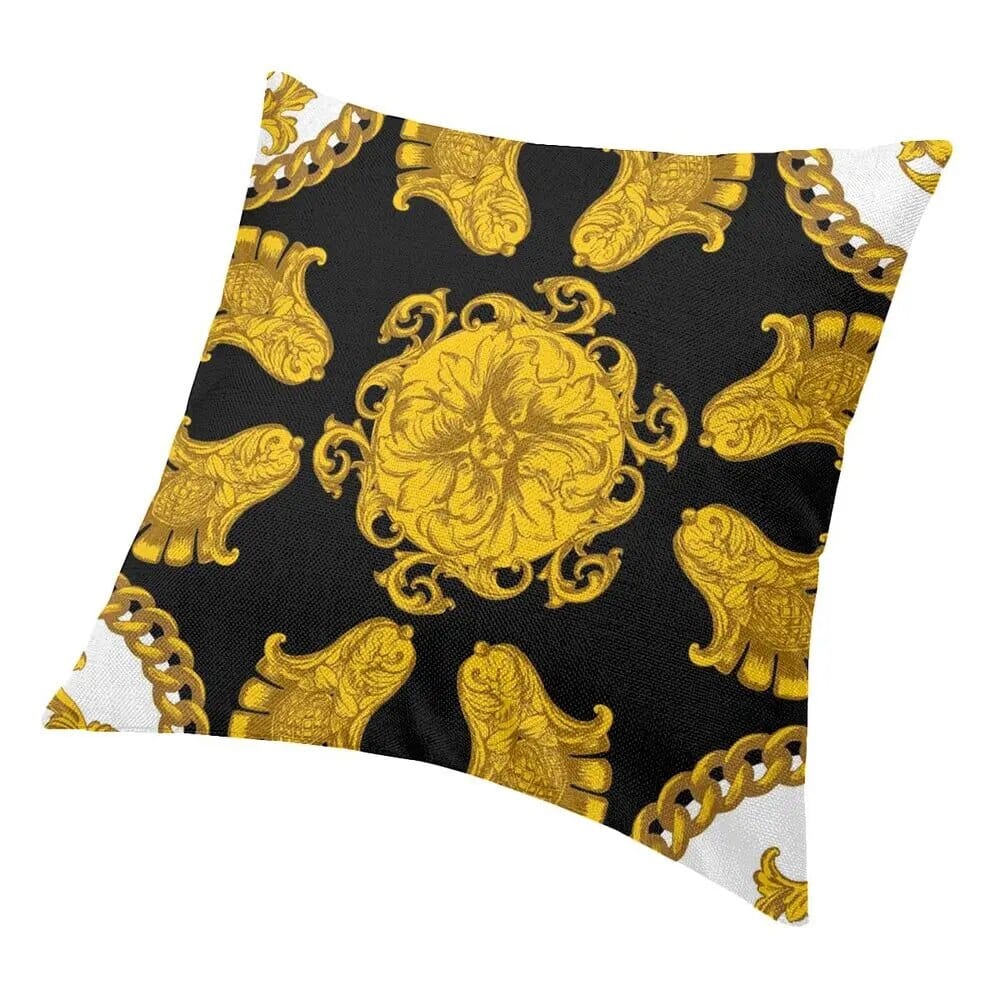 ALDO Linens & Bedding > Bedding > Pillowcases & Shams Versace Style Golden Lily with Luxury Ornament  Velvet Pillowcases