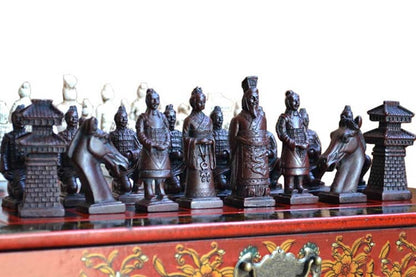 ALDO Party & Celebration > Party Supplies > Party Games Collectible Chinese Terracotta Warriors Retro Chess Pieces with Wooden Chess Board