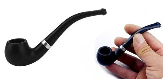 ALDO Smoking Accessories > Ashtrays 110mm Black Wood Curved Vintage Smoking Solid Dry Tobacco Pipe With Accessories
