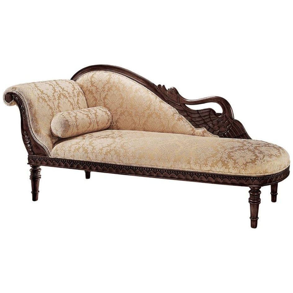 ALDO Sofas Victorian Style Swan Fainting Hand-carved Mahogany Couch Left