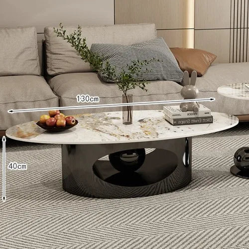 ALDO Tables > Accent Tables Modern Elegant Black and Golden Marble Effect Coffee Tables