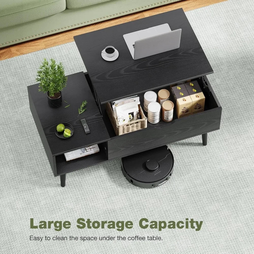 ALDO Tables > Accent Tables Modern Lift Top Coffee Computor Table With Storage Shelf and Hidden Compartment