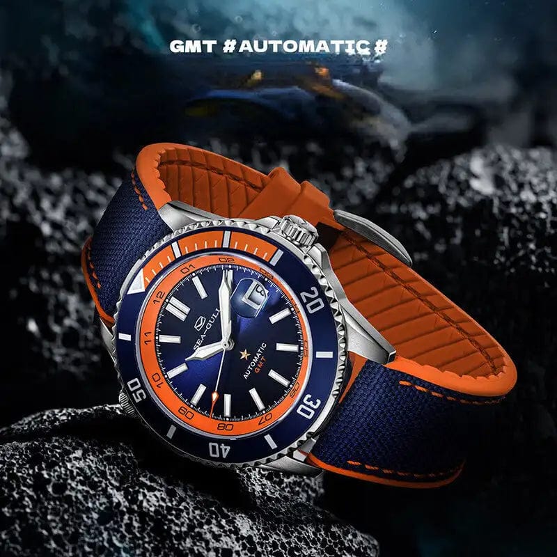 Jaragar Décor > Watches Sea- Gull Original Official World Famous Man's Luxury Ocean Star Dual Time Zone Wristwatch Sport 200 Diving Waterproof Automatic Movement
