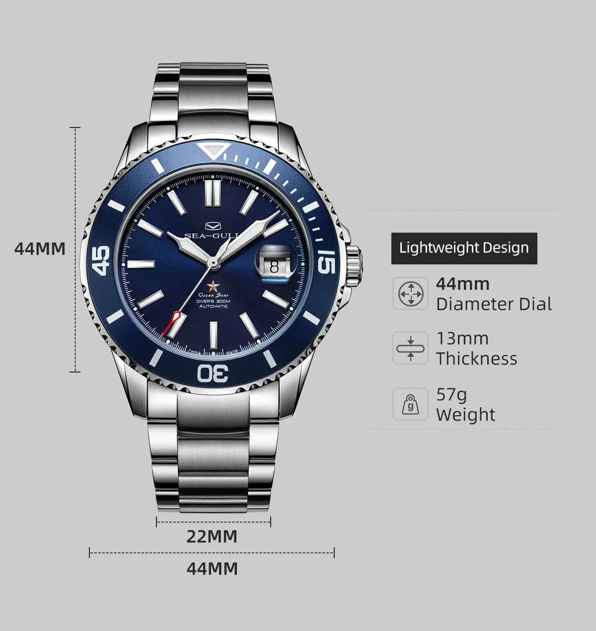 Jaragar Décor > Watches Sea- Gull Original Official World Famouse Man's Luxury Wrist Sport 200m Diving Waterproof Watch Automatic Movement