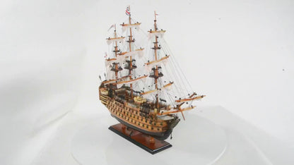 HMS Victory Admiral Nelson Flagship Tall Ship Large Sailboat Exclusive Edition Wood Model Assembled With Floor Display Case