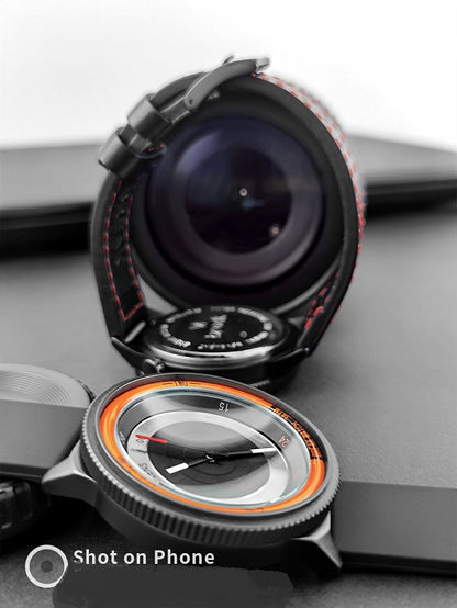BREAK Black Camera Series Luxury Fashion Casual Stainless Steel Unique Sport 30 Meters Waterproof Quartz Watches for Man