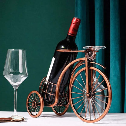 Creative Metal Wine Rack Vintage Wine Bottle and Glass Holder